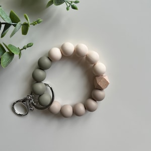 Llavero de cuentas neutras • pulsera • pulsera manos libres • silicona