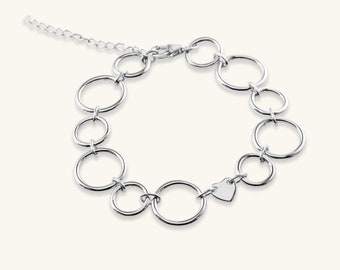 Bracelet bold silver, Sterling Silver Bracelet for Women. Charm bracelets