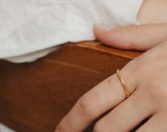 Gf Stackable Rings, gd rings women, Gold Beaded Ring, Statements Rings For Women, Stackable Ring Women, Duo Initial Ring, 18k Stackable Ring