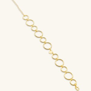 bracelet 18kt Plated Gold Bracelet for Woman, Layering Chain Bracelet, Stack Bold Silver Bracelet, Gold Link Bracelet, Gift for Her image 3