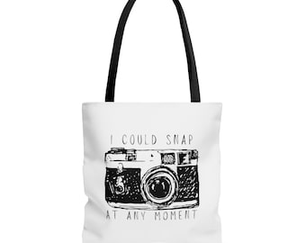 Tote Bags, Women's Tote, Gift for Photographer, Photography Tote Bag, I could snap tote, Gift for Her
