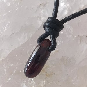Garnet necklace, garnet tumble necklace, gemstone necklace, garnet gemstone necklace, Boyfriend Birthday Gift, powerful protection necklac image 2