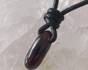 Garnet necklace, garnet tumble necklace, gemstone necklace, garnet gemstone necklace, Boyfriend Birthday Gift, powerful protection necklac