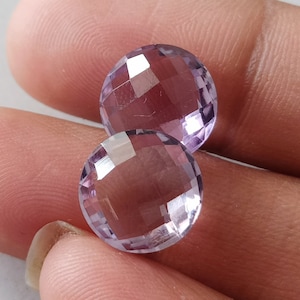 Amethyst briolette stone, 12x12mm Round Briolette Cut, pink amethyst gem, natural amethyst crystal, amethyst for earrings, original amethyst