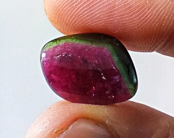 11.75 carat Watermelon tourmaline, watermelon tourmaline raw, green + rubellite color perfect combination, watermelon tourmaline slice