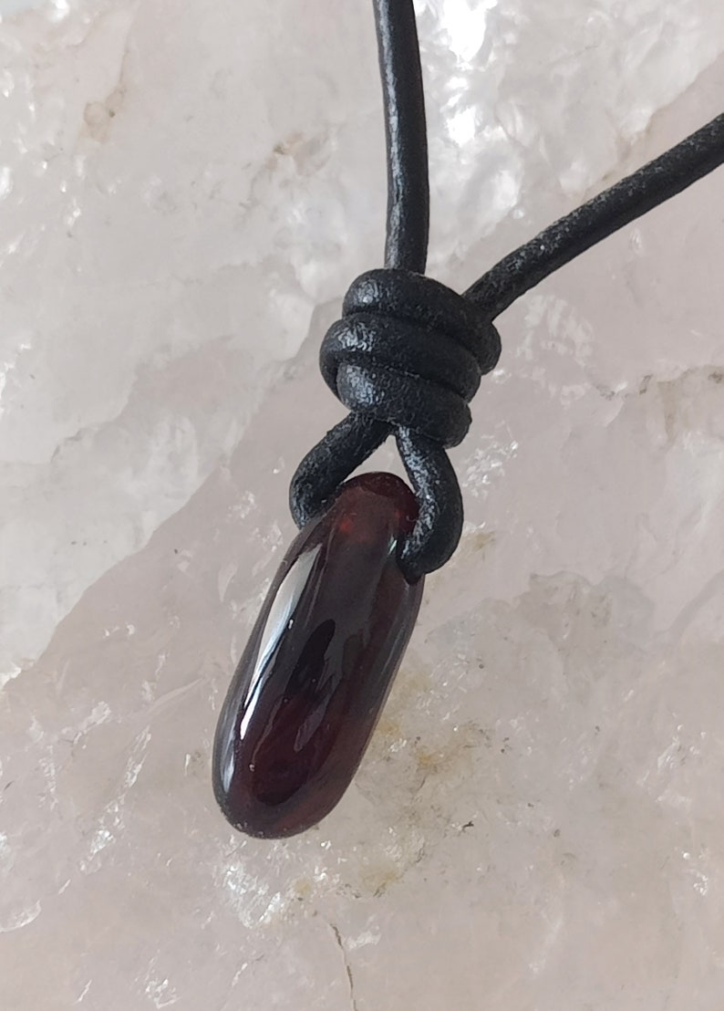 Garnet necklace, garnet tumble necklace, gemstone necklace, garnet gemstone necklace, Boyfriend Birthday Gift, powerful protection necklac image 4