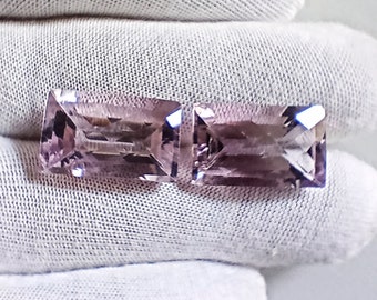 Natural amethyst cut stone, baguette checker board amethyst, pink amethyst - amethyst jewelry, amethyst baguette, 11x18 baguette gemstone