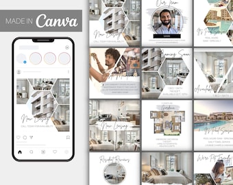40 modèles Instagram personnalisables pour les communautés d'appartements | Gestionnaires immobiliers et propriétaires | Modifiable dans Canva | Publications sur les réseaux sociaux