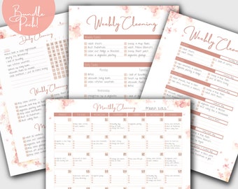 Fillable Cleaning Planners | Cleaning Checklist | Home Cleaning Routine | Cleaning Schedule | Monthly Calendar | PDF Download