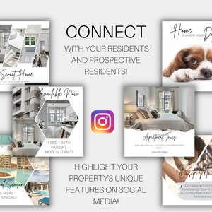 Fun photo collages show off your property's most appealing features! Upload images such as furnished model apartments, bedrooms, kitchens, bathrooms living rooms, amenities, curb appeal, etc.