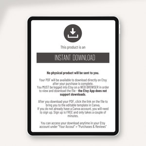 This product is an instant digital download. Just purchase, download, click the link and start editing! So simple and easy to use!