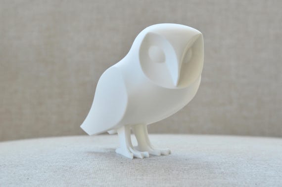 Barn Owl Sculpture | Hedwig Inspired Figurine | Cute Owl Statue | Home Decor | Shelf Ornament | Gift for Nature Lovers