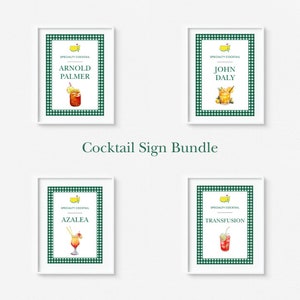 Masters Specialty Drinks Sign Bundle, Specialty Cocktails, Mastered First Year, First Birthday, Golf, Let's Par-Tee, Hole in One