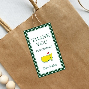 Golf Favor Tag, Geschenkbeutel Tags, Masters Green Gingham, Dunkelgrün, Geburtstag Favor Tags, Mastered First Year, Golf, Let's Par-Tee, Hole in One