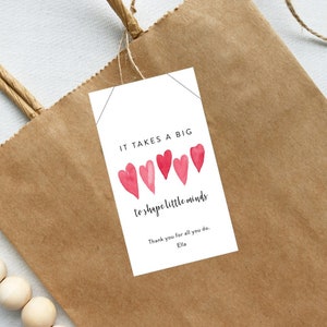 Teacher Appreciation Gift Tag, Teacher Gift, Favor Tag, Teachers, Thank You, Editable, Template