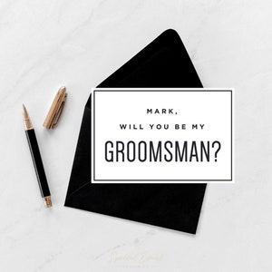 Groomsman Proposal Card, Best Man, Ring Bearer, Personalized, Will you be my Groomsman Card, Template, Editable, Digital Download