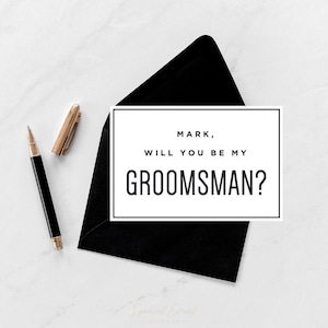 Groomsman Proposal Card, Best Man, Ring Bearer, Personalized, Will you be my Groomsman Card, Template, Editable, Digital Download