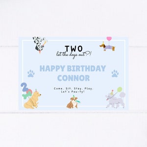 Two Let The Dogs Out Birthday Banner, Blue Sign, Let&#39;s Paw-ty Sign, Welcome Sign, Dog Party, Second Birthday, Party Banner, Toddler Birthday