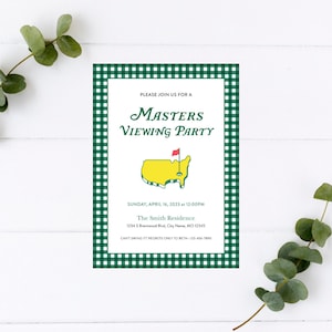 Masters Viewing Party Invitation, Golf Party, The Masters, Watch Party, Let's Par-Tee, Template, Editable, Digital Download image 2