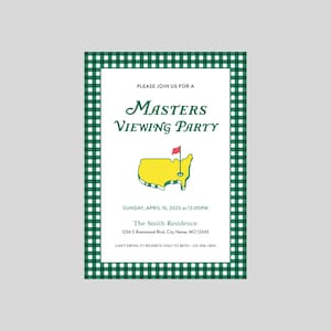 Masters Viewing Party Invitation, Golf Party, The Masters, Watch Party, Let's Par-Tee, Template, Editable, Digital Download image 8