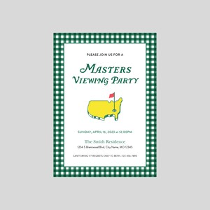 Masters Viewing Party Invitation, Golf Party, the Masters, Watch Party ...