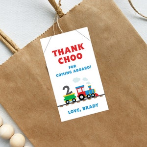 Thank Choo Party Favor Tags, Stickers, Chugga Chugga Two Two, Thank You For Coming, Train Birthday, Thank You, Favors, Template