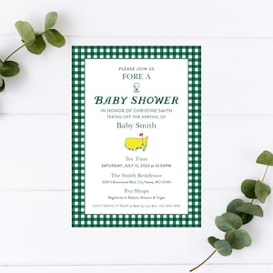 Golf Baby Shower Invitation, The Masters, Welcome Baby, Mommy to Be, Sprinkle, Let&#39;s Par-Tee, Couples Shower, Template, Editable