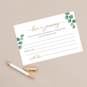Cartões de conselhos de casamento - destino de viagem favorito, ideias de férias, eucalipto simples, modelo, vegetação, chá de panela, chá de casamento
