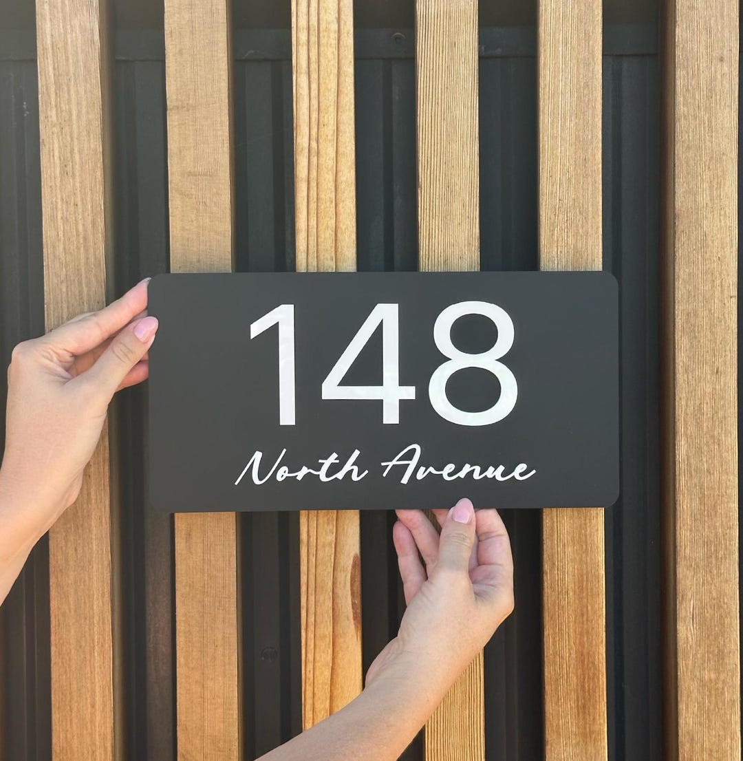 Address Number Design House Number Sign Modern, Custom Street Address Plaque - Etsy Australia