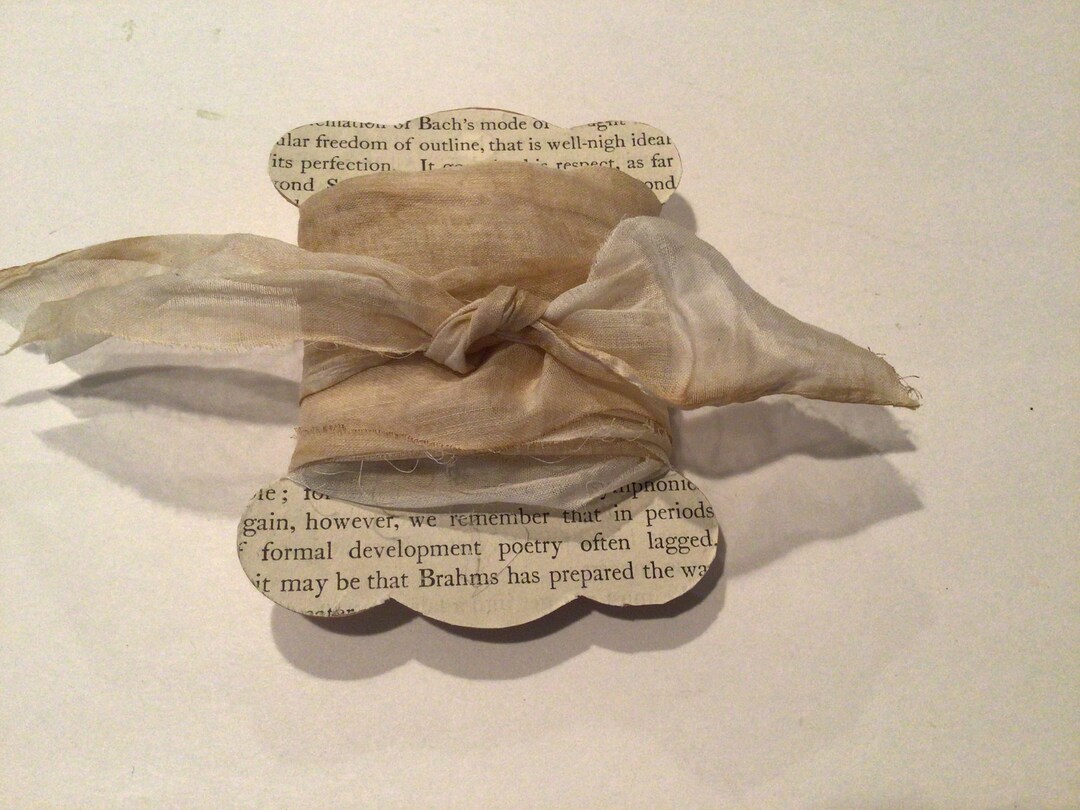 Decaying Ribbon Hand Torn Fabric Ribbon 3.5” Coffee Dyed Organdy Ribbon Fabric Ribbon ...