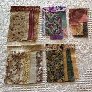 Fabric Snippet scraps BONUS pack Slow stitching Snippets Junk journaling  Scrapbooking Quilting Bookmarks Journal flips Lace, buttons trims