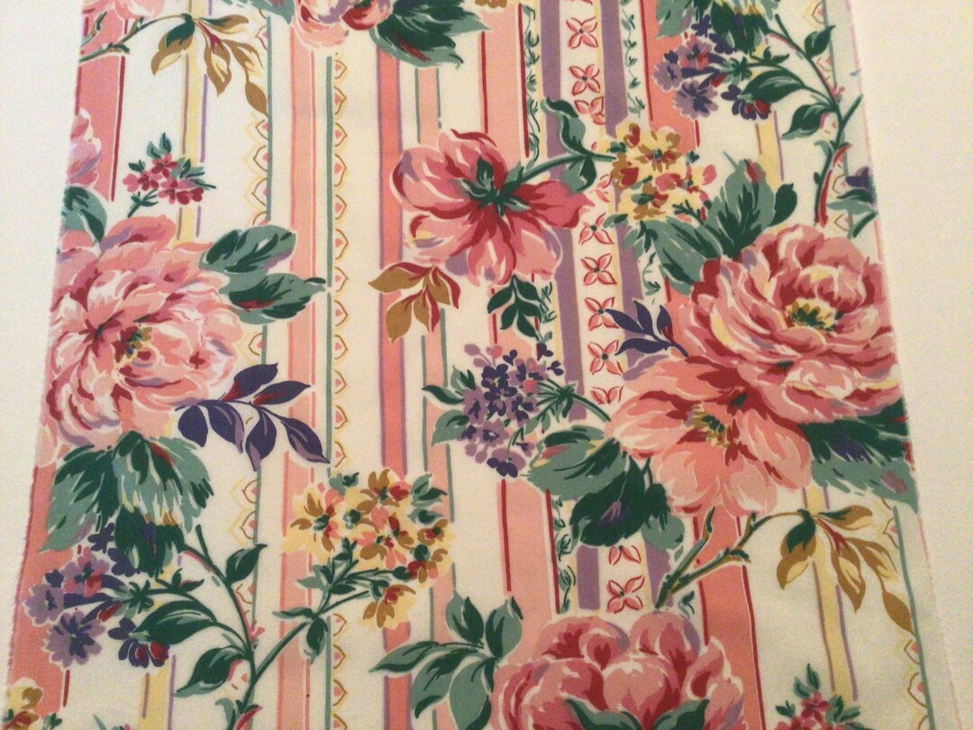 Vintage Bed Sheet Fabric BTHY Fat Quarter Torn Ribbon Large Etsy