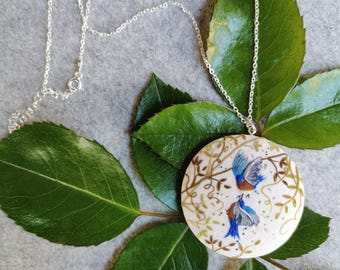 Blue Bird Necklace, Unique Birthday Gift,Bird Necklace, Blue Bird Necklace, Bird Lover Gift