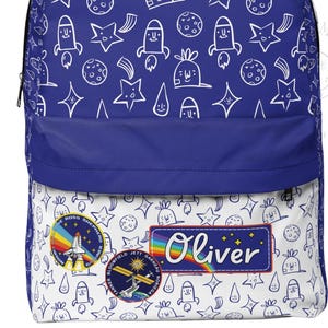 Sac à dos espace astronaute personnalisé cartable galaxie espace nom personnalisé enfant cadeau sac de voyage cosmique amoureux de l'espace planètes cadeau garçon