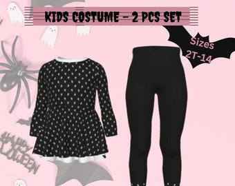 Halloweenn Wednezday  Kid's black Casual Suit