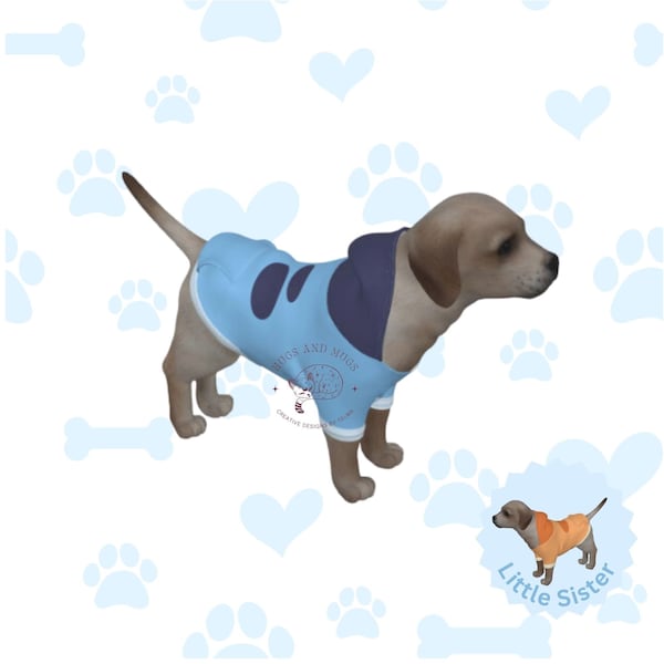 Blue dog Costume for Dog Dog's Pullover Hoodie Pet costume Halloween pet dog family costume big sister