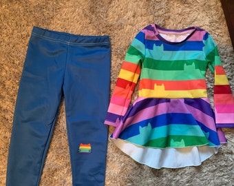 Gaby's Halloween costume Gaby's Rainbow Shirt  The CAT Oh Win costume Gaby's rainbow costume kids Gaby's Costume shirt leggings gaby