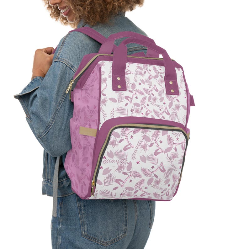 Sac à dos à langer fleuri, rose Nick Wilde cadeau baby shower image 5