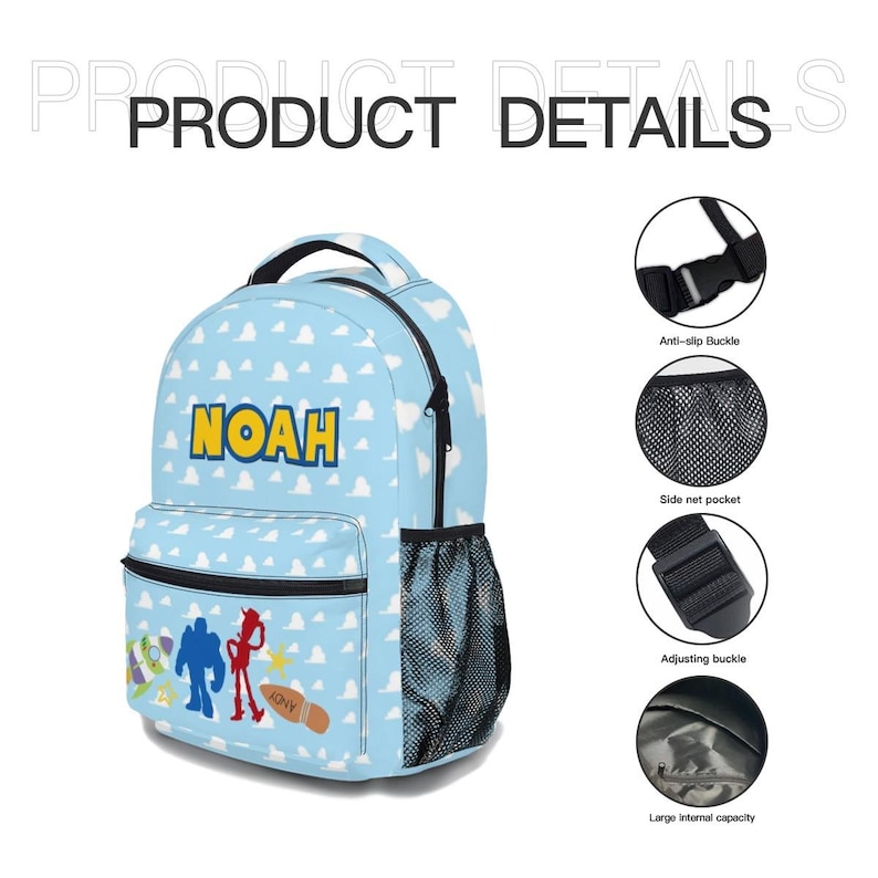 Gepersonaliseerde Toy Story-rugzakset Cloud Schooltas Cadeau afbeelding 6
