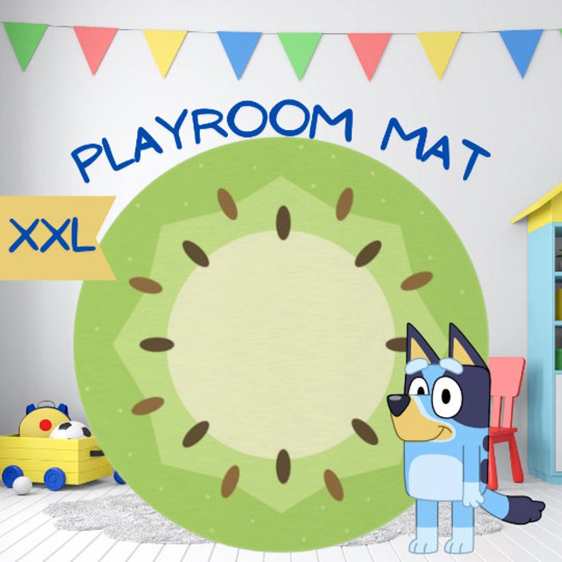 Bluey and Bingo Playroom Kiwi Mat Rug Blue Dog Family Etsy Australia