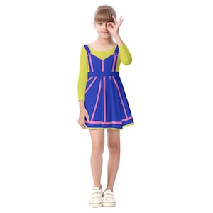 Halloween Toddler costume Bright and Bold Kids Dress  for Play School Halloween Gift for Girls Kid's Long Sleeve Dress kids anime cosplay