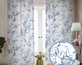 Winnie-the-Pooh Nursery Curtains: Neutral French Toile Blackout