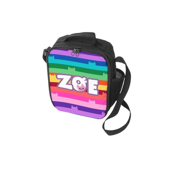 Kasgo Lunch Bag Kids, Geïsoleerde Lunchtas Voor Meisjes Koeltas Met Twee Compartimenten En Afneembare Verstelbare Schouderband Lekvrije Lunchtas Roze Kitten