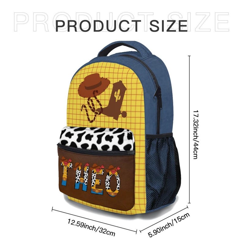 Woody Backpack Set 3PCS | Personalized School Bag, Insulated Lunch Bag & Pencil Case image 9