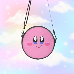 Sac kirby rose sac kirby sac de gamers cadeau pour les joueurs cadeau de sacs cartable rond pour enfant en bas âge cadeau pour fille anime cadeau pour gamer