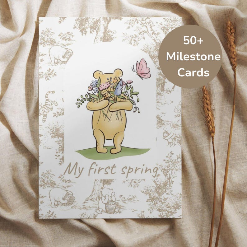 Winnie the Pooh Milestone Cards: Newborn Photo Props (digital Download ...