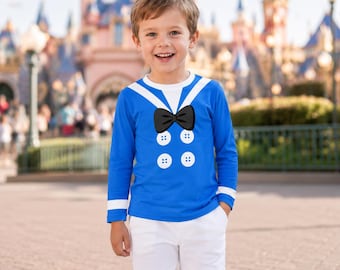 Camiseta infantil do Pato Donald, fantasia do parque temático Três Caballeros.