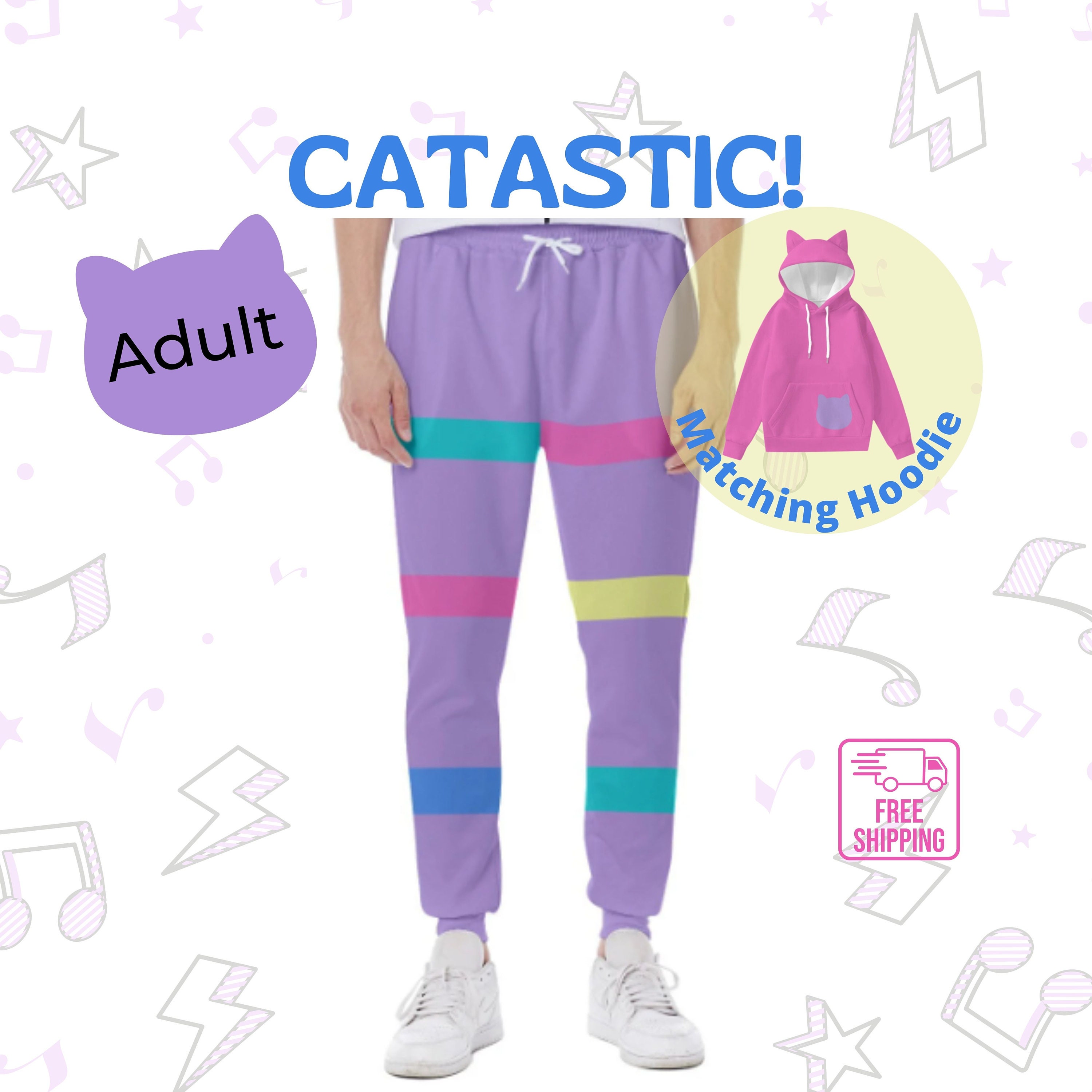 Gabbys Cats DJ Cat Adult Sweatpants Gabby's Dollhouse Halloween Costume 