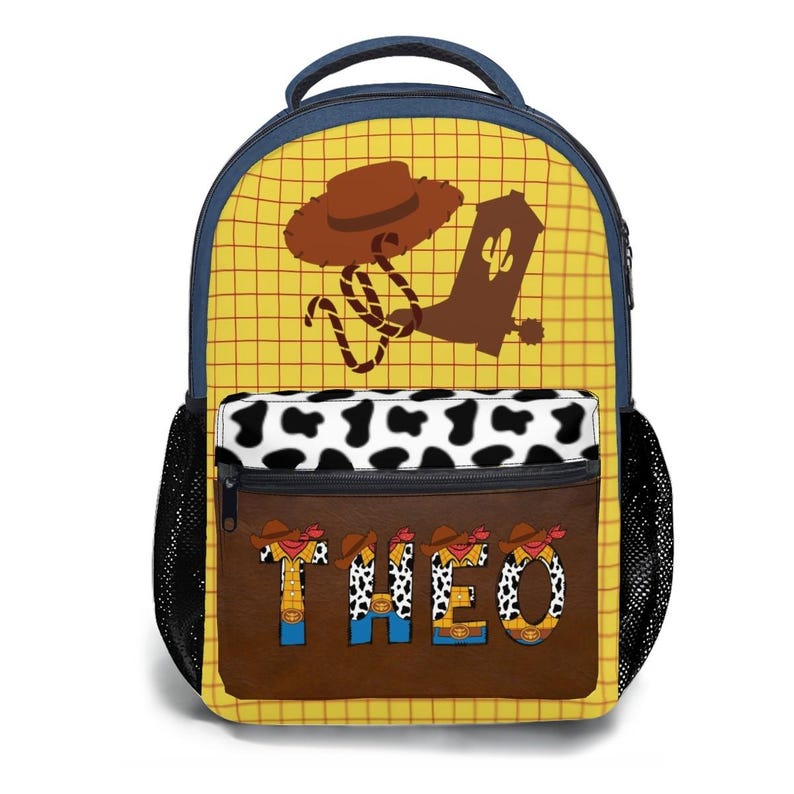 Woody Backpack Set 3PCS | Personalized School Bag, Insulated Lunch Bag & Pencil Case image 2