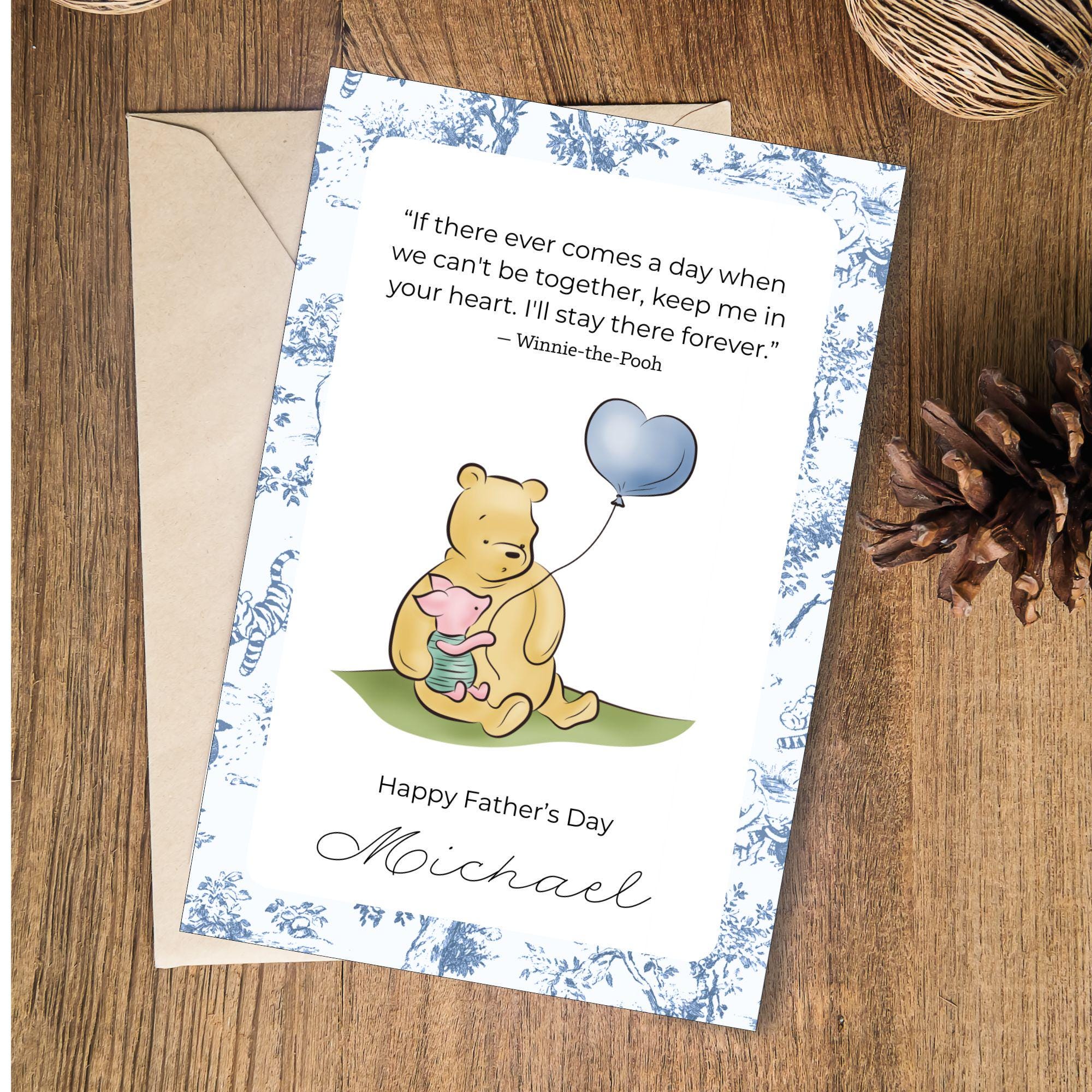 Personalized Winnie the Pooh Father's Day Postcard: Custom Honey
